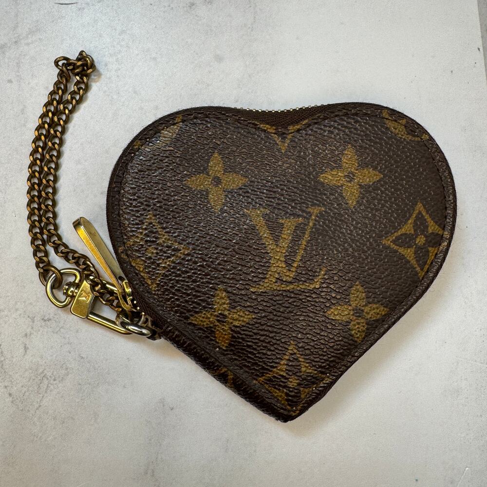 Louis Vuitton Heart Coin Purse Monogram Leopard Coeur Bag Charm Rare Vintage LV - Picture 3 of 11